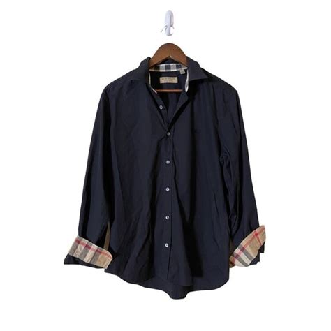 burberry silverton aboyd button front shirt|B Cotton Shirt in Silver/black .